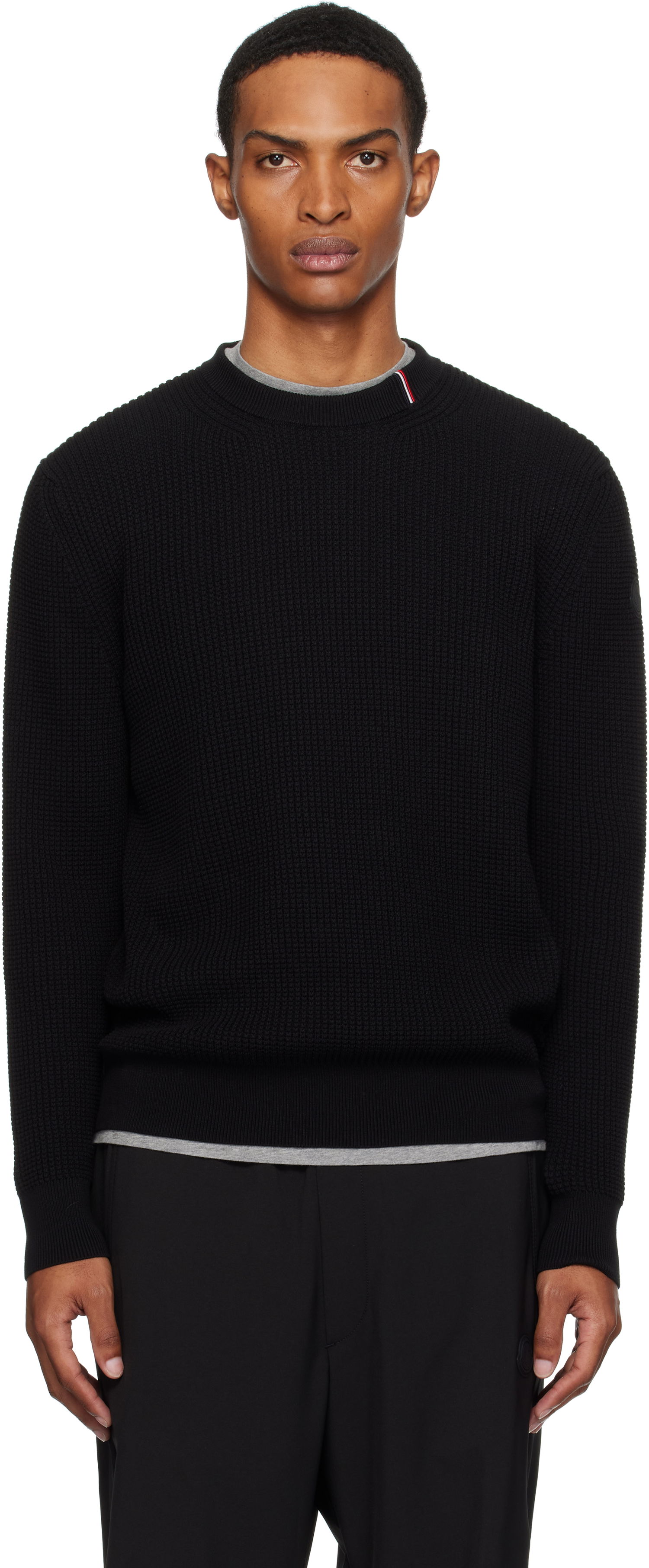 Pleteni pulover Moncler Moncler Crew Neck Sweater Črna | K20919C00011M1367, 0