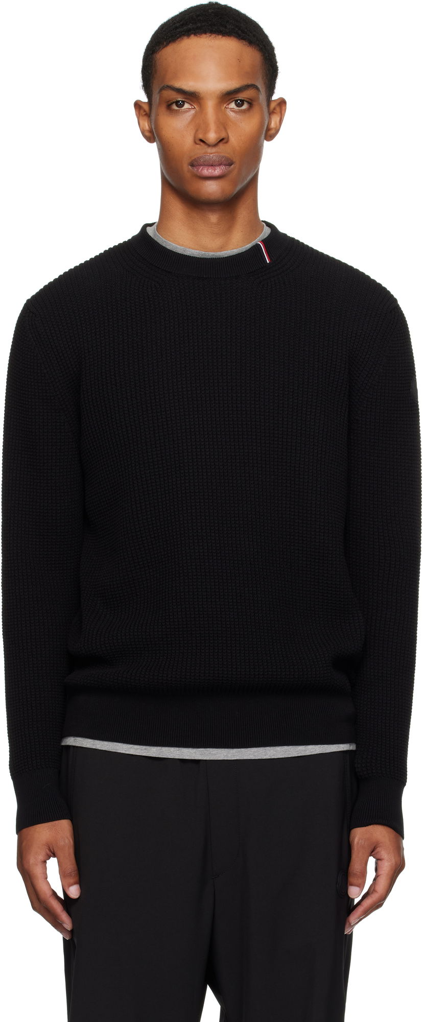 Pleteni pulover Moncler Moncler Crew Neck Sweater Črna | K20919C00011M1367
