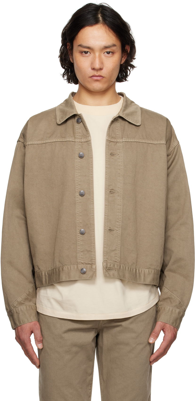 Jakna The Row The Row Marcus Cropped Canvas Jacket Rjava | 890-W3723