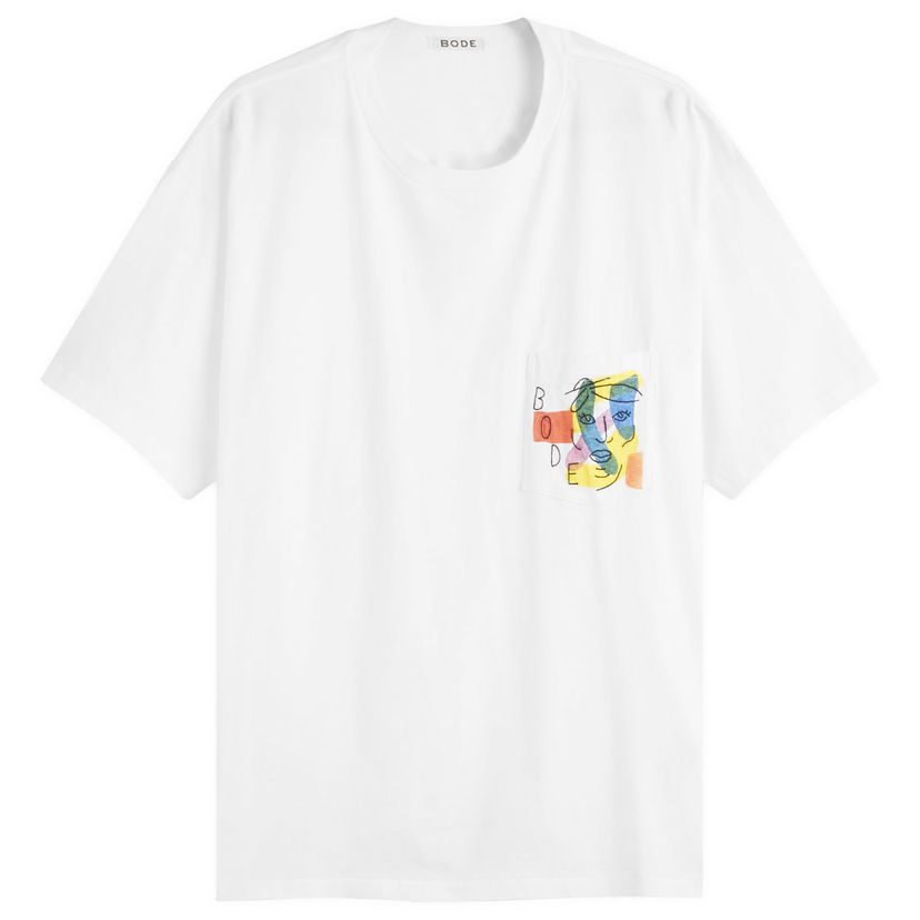 Majica Bode Bode Portrait Pocket T-Shirt, Size Large Bela | MRF25CS027