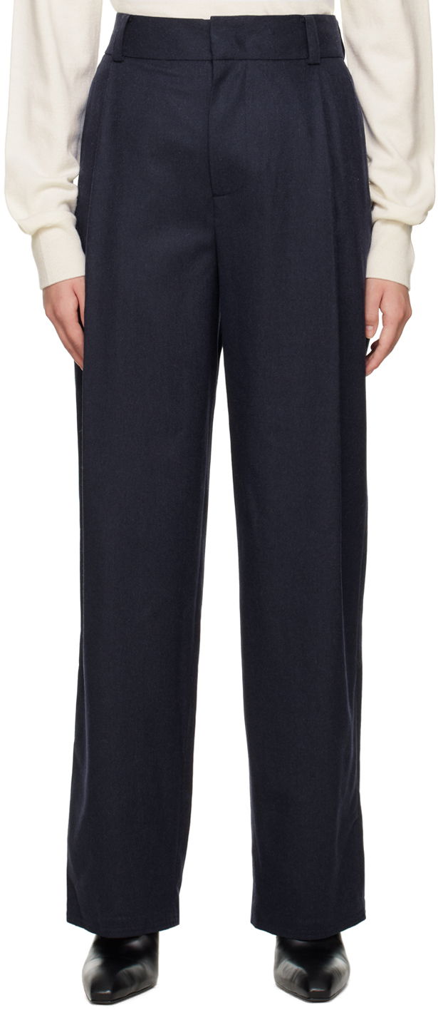 Hlače We11done Wide-Leg Trousers Mornarica | WD-PT3-22-246-W-NV