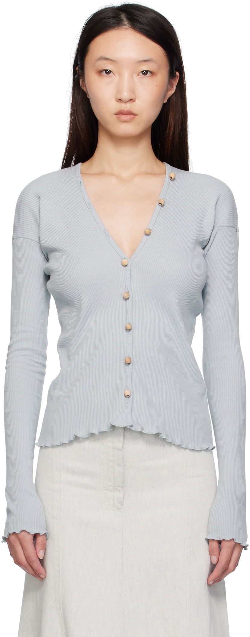 Pleteni pulover Baserange Baserange Tav Knit Cardigan Modra | TOTVC-RC-SU25