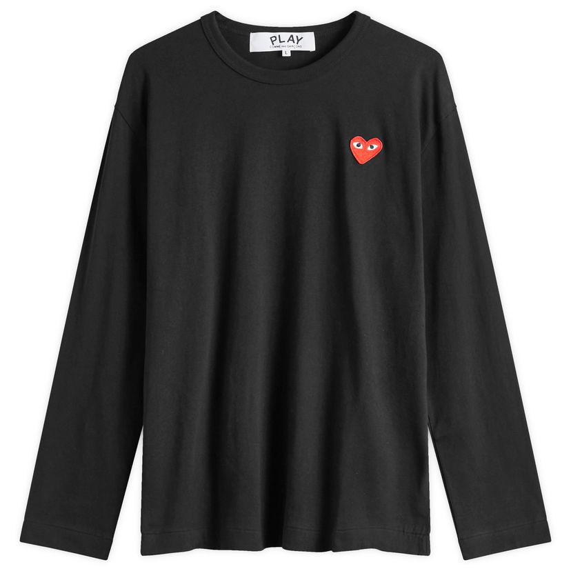 Majica Comme des Garçons Long Sleeve Logo T-Shirt Black/Red Črna | AX-T118-051-1