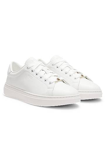 Oblačila in dodatki BOSS Embossed Logo Leather Bela | 50548110