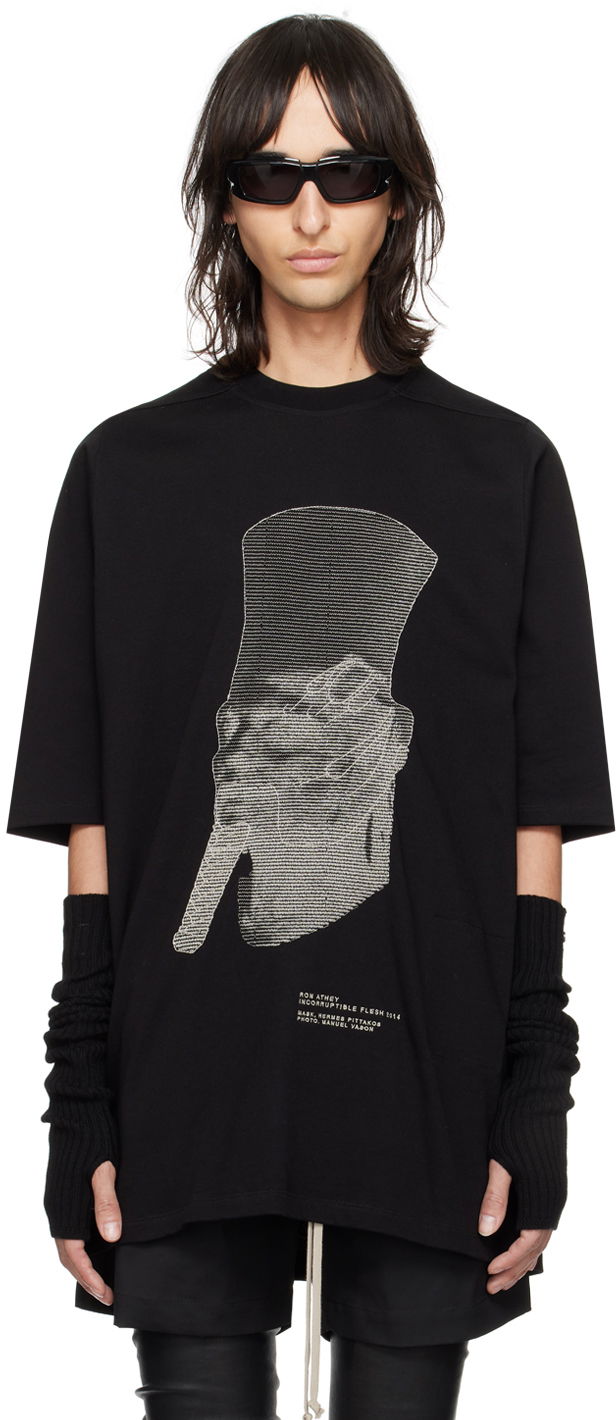 Majica Rick Owens Ron Jumbo T-Shirt Črna | RU01D3249 BAEM7