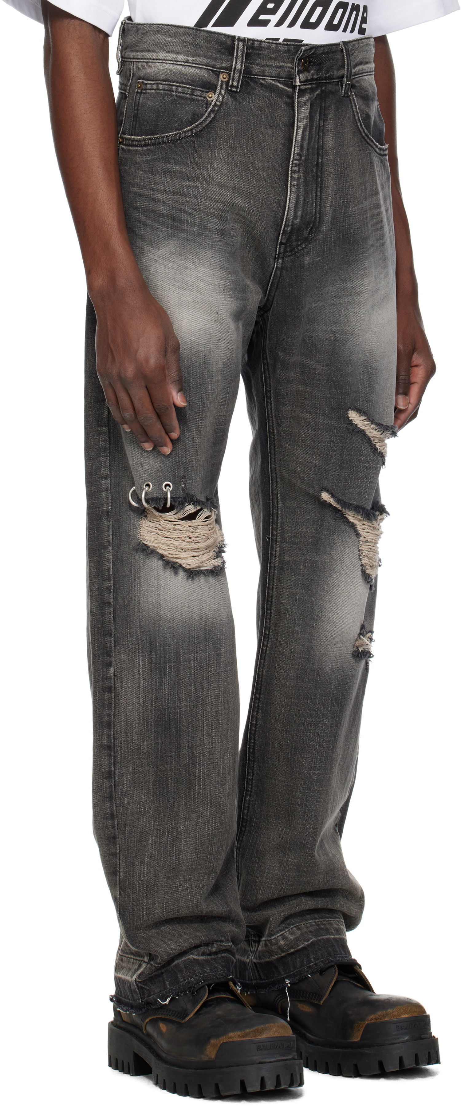 Kavbojke We11done We11done Distressed Jeans Siva | WD-DP0-25-333-M-BK, 1