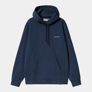 Pulover Carhartt WIP Carhartt WIP Hooded Script Embroidery Sweatshirt Mornarica | I035392_25, 5