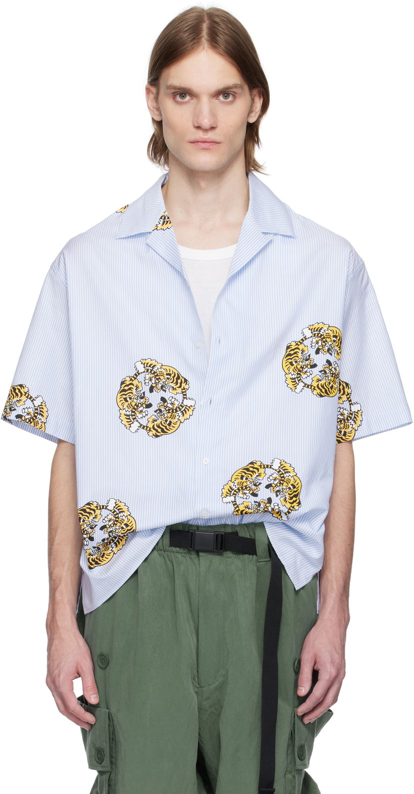Srajce KENZO Kenzo Paris VERDY Edition Tiger Print Shirt Modra | FF55CH1309A5