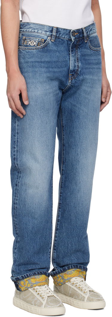 Kavbojke Versace Versace Stonewashed Cuffed Jeans Modra | 1018013_1A12886, 1