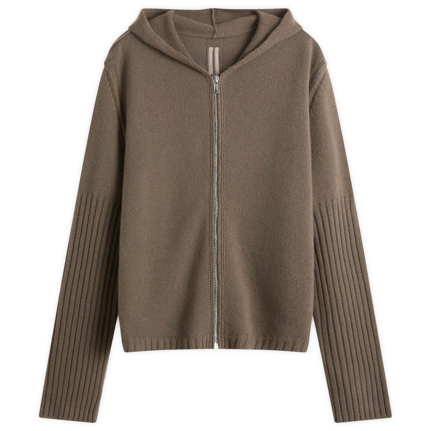 Pulover Rick Owens Rick Owens Knit Zip Hoodie Rjava | RU02E1666-KWV-34, 1