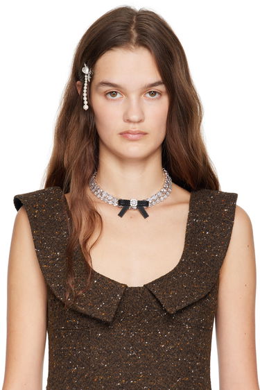 Ogrlica SHUSHU/TONG SHUSHU/TONG YVMIN Edition Rubber Bow Gemstone Choker Kovinski | 21375BLK00NN, 3