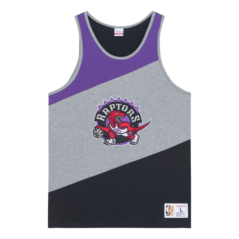 Majica brez rokavov Mitchell & Ness NBA HWC Colorblocked Tank Top Raptors Siva | TTNK5120-TRAYYPPPGHBK