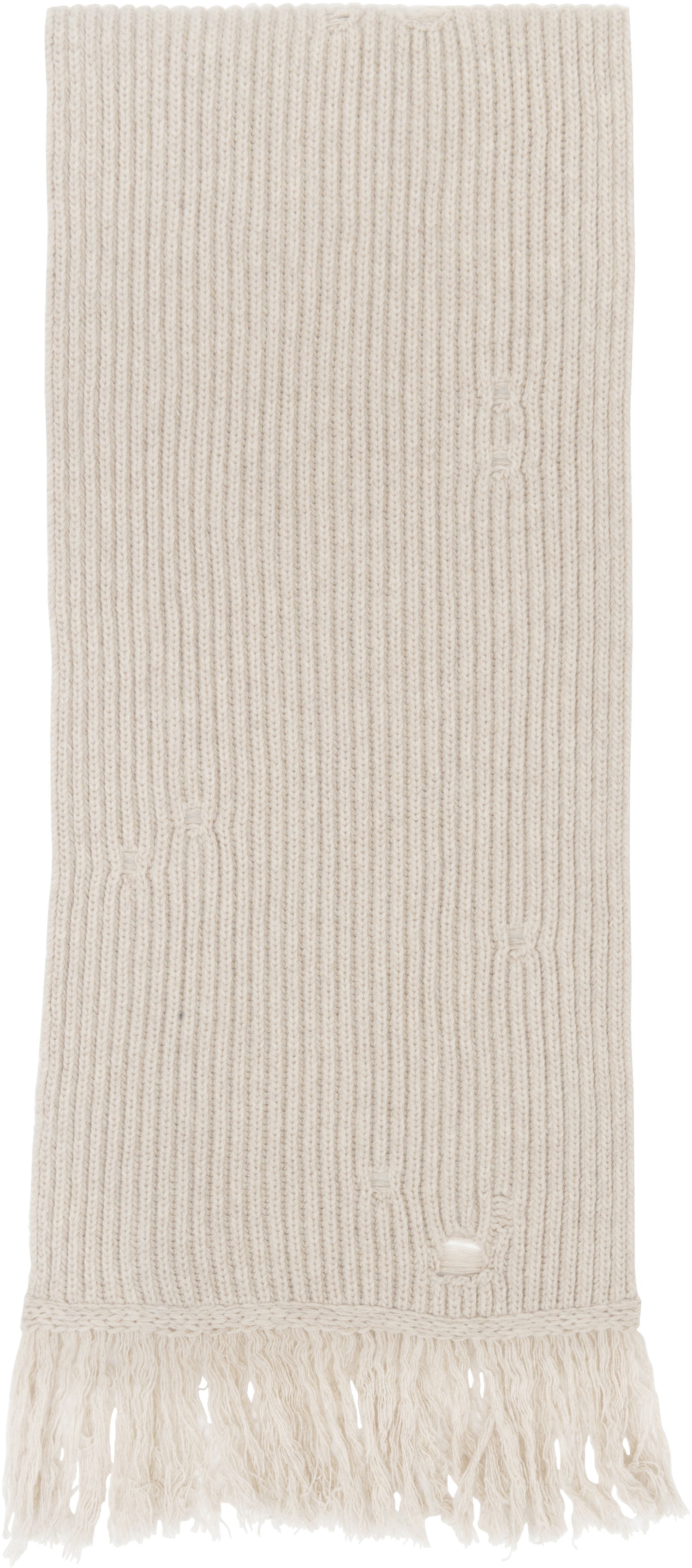 Šala Maison Margiela MM6 Maison Margiela Wool Distressed Fringed Scarf Bež | S52TE0056 M13138, 1