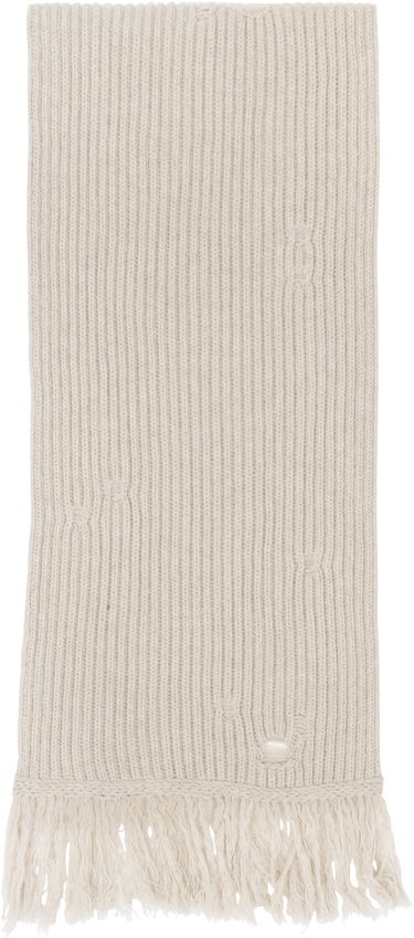 Šala Maison Margiela MM6 Maison Margiela Wool Distressed Fringed Scarf Bež | S52TE0056 M13138, 1
