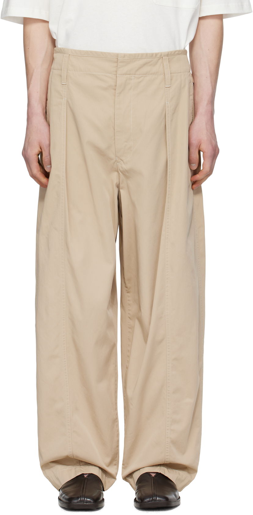 Hlače LEMAIRE Lemaire Maxi Pleated Trousers Bež | PA1202 LF1352