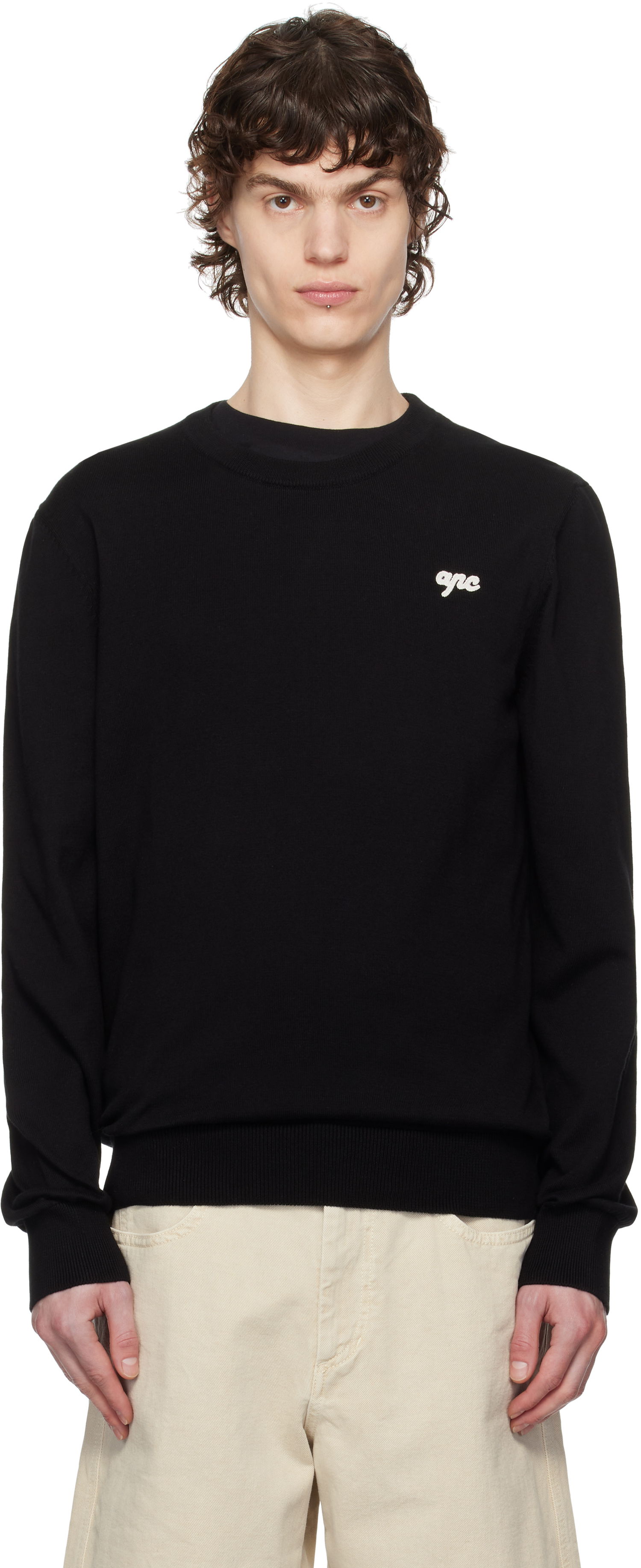 Pleteni pulover A.P.C. A.P.C. Neville Crewneck Sweater Črna | COGDK-H23394, 0