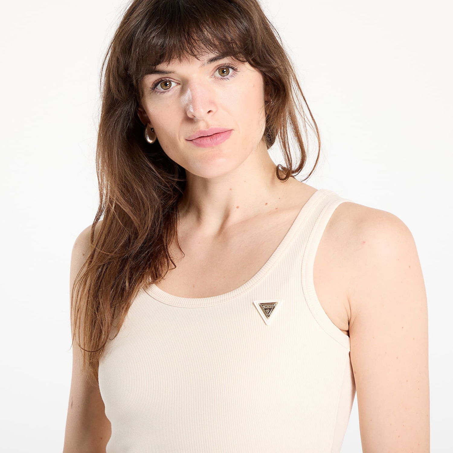 Majica brez rokavov GUESS Guess Colette Rib Tank Top Bež | V4YP06K8RT2-G6K5, 1