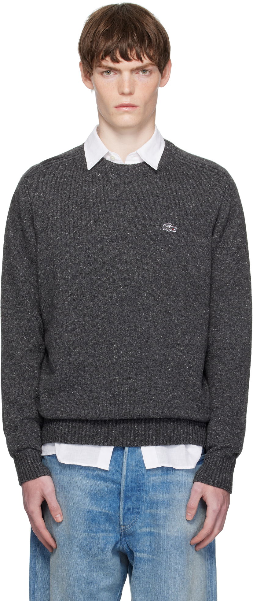 Pleteni pulover Lacoste Lacoste Knit Sweater Siva | AH5173_I7X