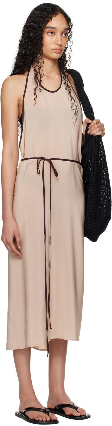Obleke Baserange Baserange Apron Wrap Midi Dress Bež | Apron Dress, 1