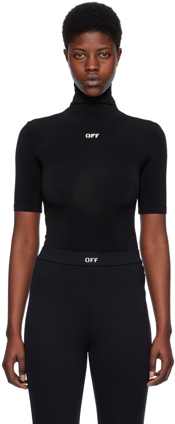 Pleteni pulover Off-White Black 'Off' Stamp Turtleneck Črna | OWAD137C99JER0021001