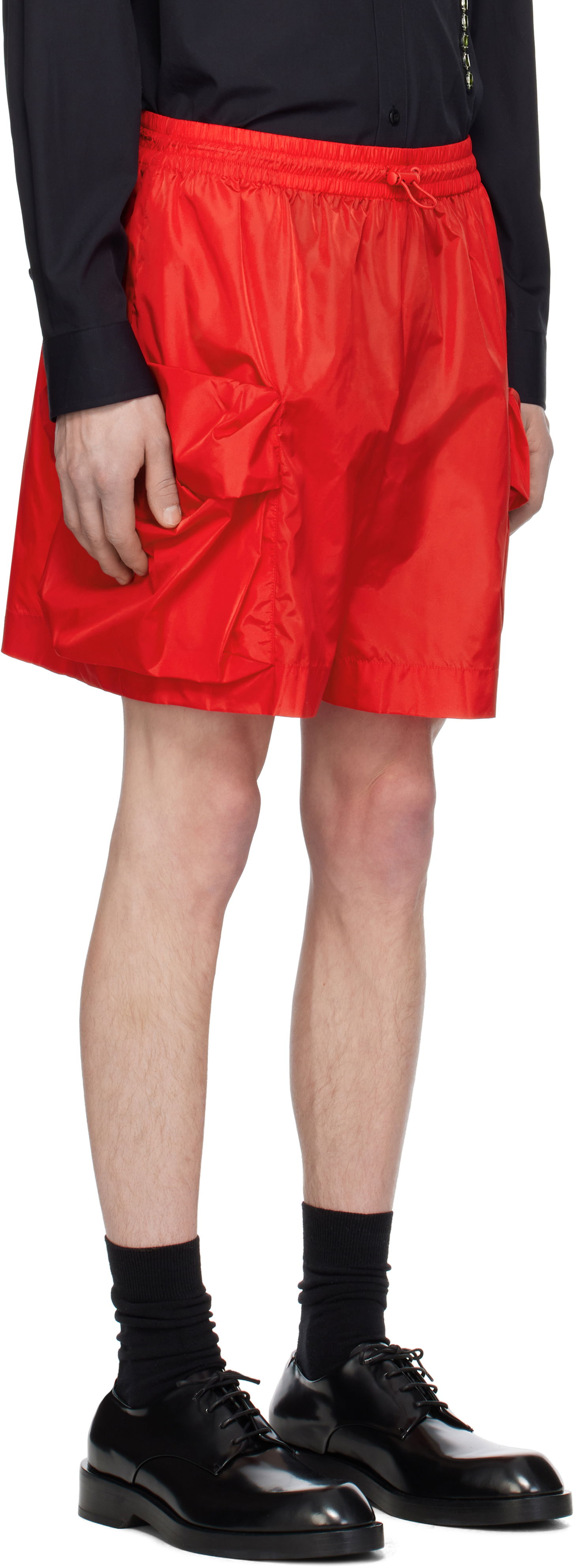 Kratke hlače Simone Rocha Simone Rocha Cargo Flap Pocket Drawstring Shorts Rdeča | 4135 1067, 1
