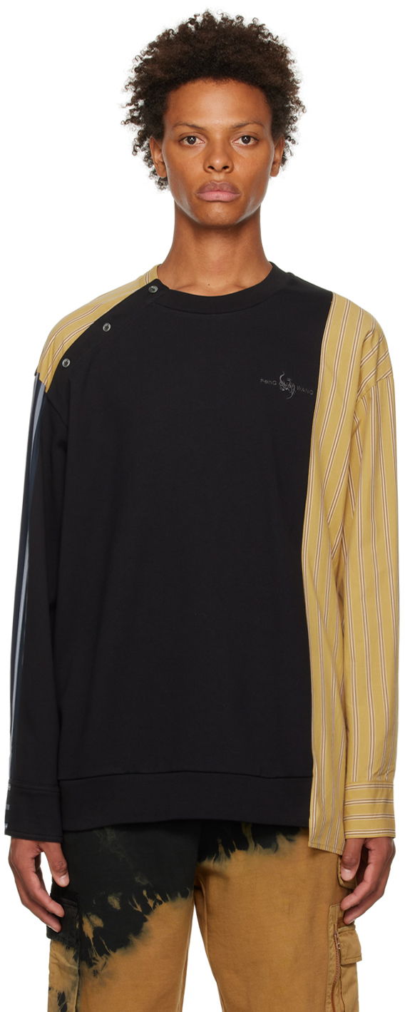 Pleteni pulover Feng Chen Wang Feng Chen Wang Paneled Sweatshirt Črna | FMF14SS03B