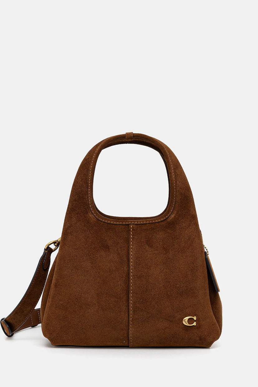 Torba za čez ramo Coach Coach Lana 23 Suede Shoulder Bag Rjava | CBZ95