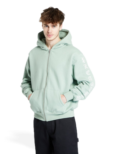 Pulover Pleasures Oe Zip Up Hoodie Zelena | P23W038 MATCHA