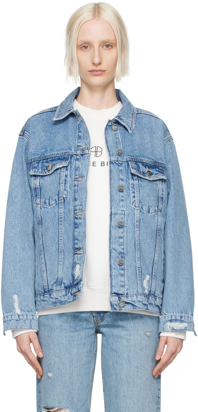 Jakna Anine Bing Rory Oversized Denim Jacket Modra | A-01-7052-435, 0