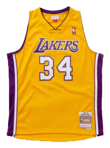 Dres Mitchell & Ness Los Angeles Lakers Shaquille O'neal Swingman Jersey Rumena | SMJYGS18179-LALLTGD99SON