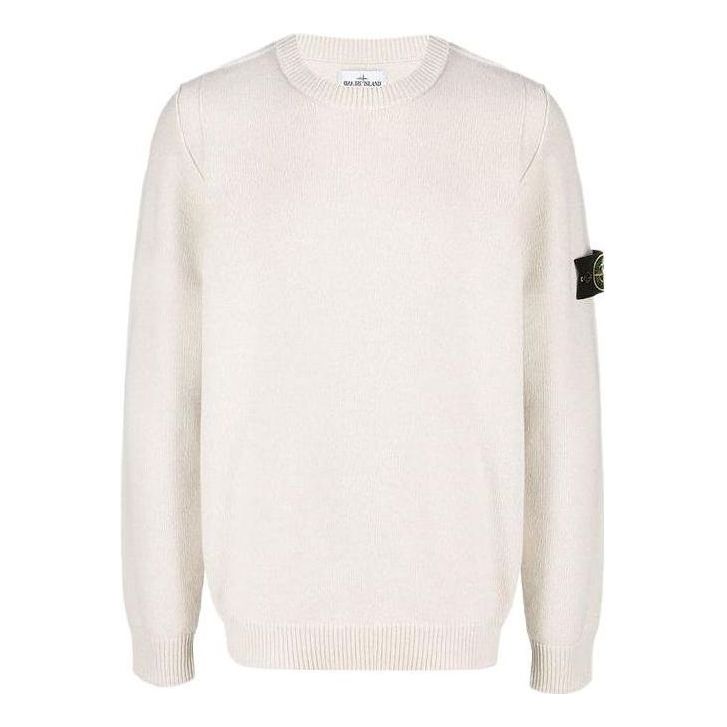 Pleteni pulover Stone Island Stone Island Logo Patch Knit Sweater Bež | 7915508A3-V0097