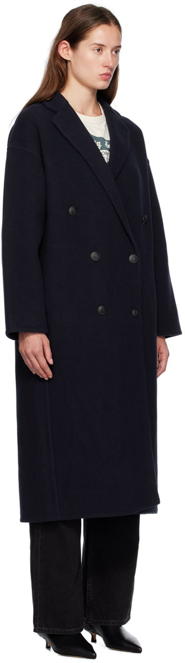 Plašči rag & bone Thea Double-Breasted Long Coat Mornarica | WAW24F2026VR26, 1