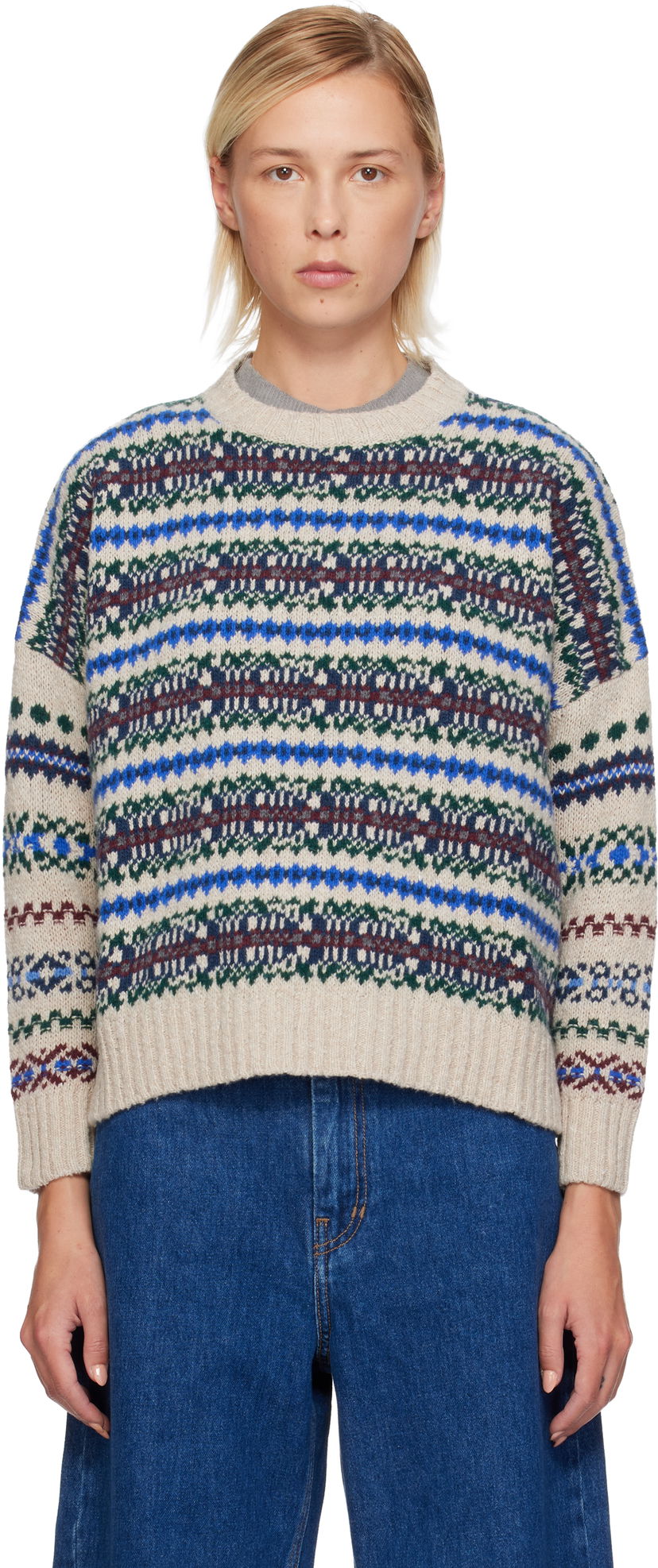 Pleteni pulover Max Mara Weekend Max Mara Rivetto Fair Isle Crewneck Sweater Večbarvna | 2525366252600