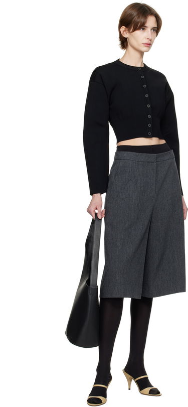 Pleteni pulover WARDROBE.NYC WARDROBE.NYC Matte Cropped Cardigan Črna | W1096F24MV, 3
