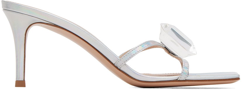 Superge in čevlji Gianvito Rossi Jaipur Rhinestone Heeled Sandals Kovinski | G16780.70RIC.MET