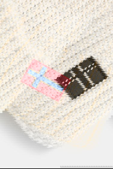 Beanie Napapijri Semiury Wool Blend Beanie with Pom-Pom and Flag Patch Bela | NP0A4GKCN1J1, 2