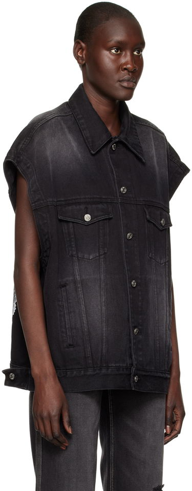 Telovnik We11done We11done Horror Movie Sleeveless Denim Jacket Črna | WD-DV3-22-384-U-BK, 1