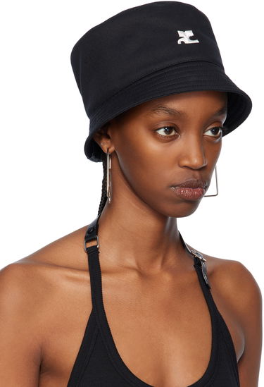 Kapa Courrèges Signature Bucket Hat Črna | 124ACP005CO0024, 1