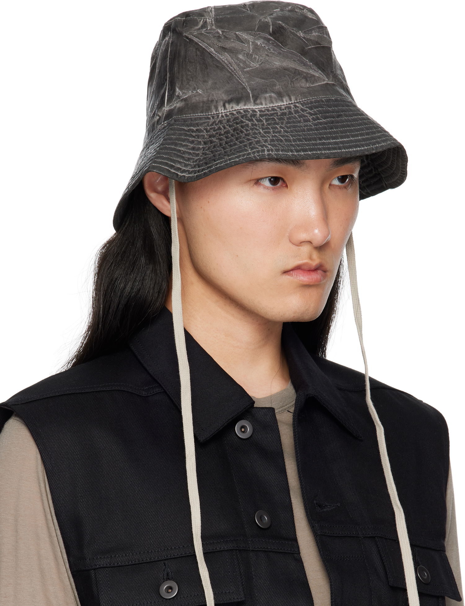 Klobuk Rick Owens Rick Owens DRKSHDW Hollywood Gilligan Bucket Hat Črna | DA01E3479 PF, 1
