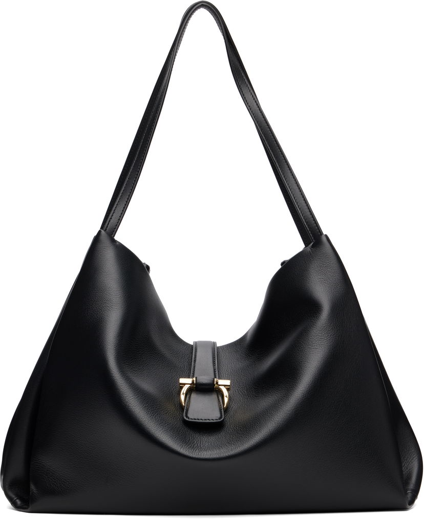 Tote bag FERRAGAMO Salvatore Ferragamo XL Calfskin Tote Črna | 777335