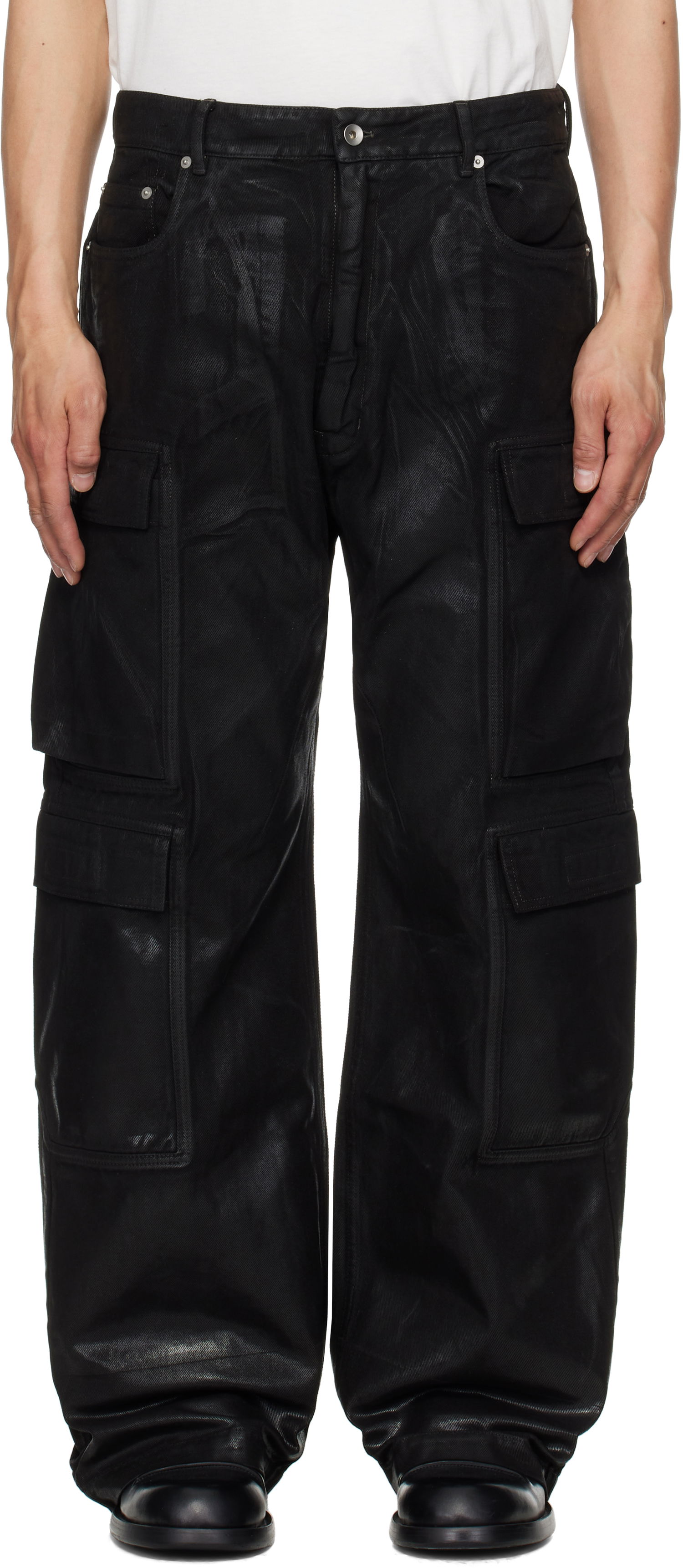 Cargo hlače Rick Owens Rick Owens DRKSHDW Hollywood Double Cargo Pants Črna | DU01E3361 DCF, 0