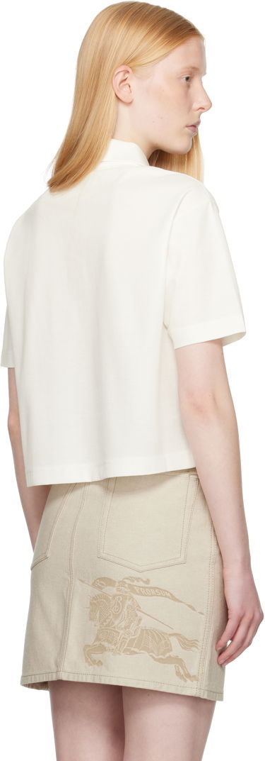 Polo majica Burberry Burberry Cropped Cotton Polo Bela | 8110085, 2