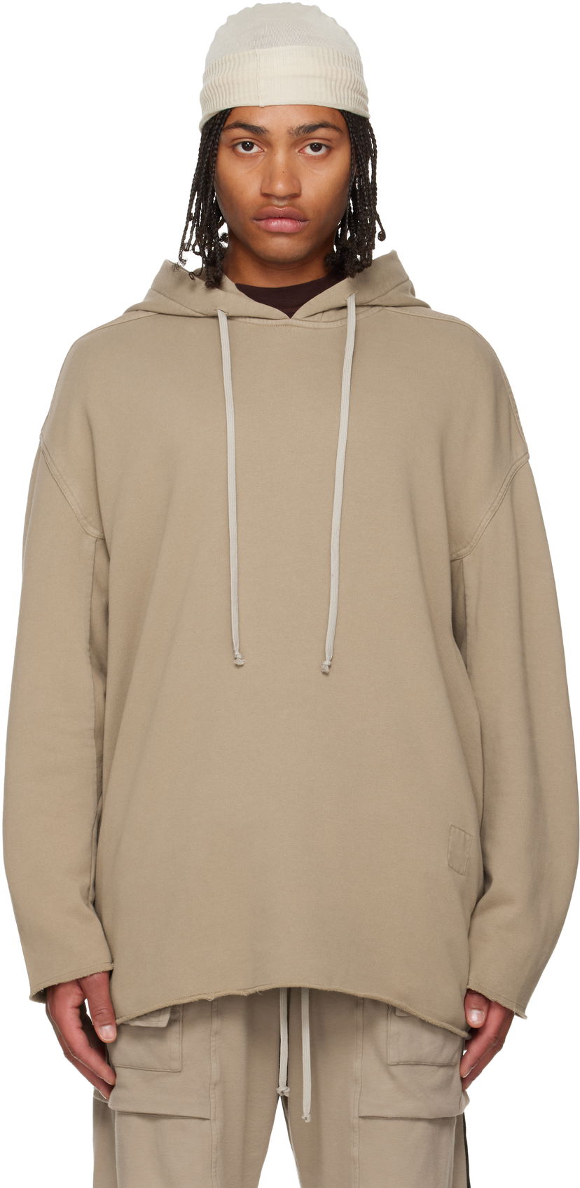 Pulover Rick Owens DRKSHDW Concordians Peter Hoodie Bež | DU02E7280 FP