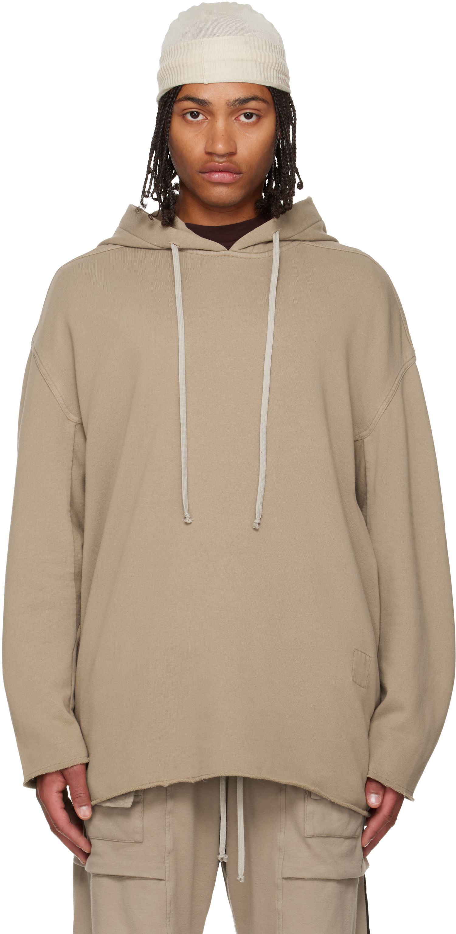 Pulover Rick Owens DRKSHDW Concordians Peter Hoodie Bež | DU02E7280 FP, 0