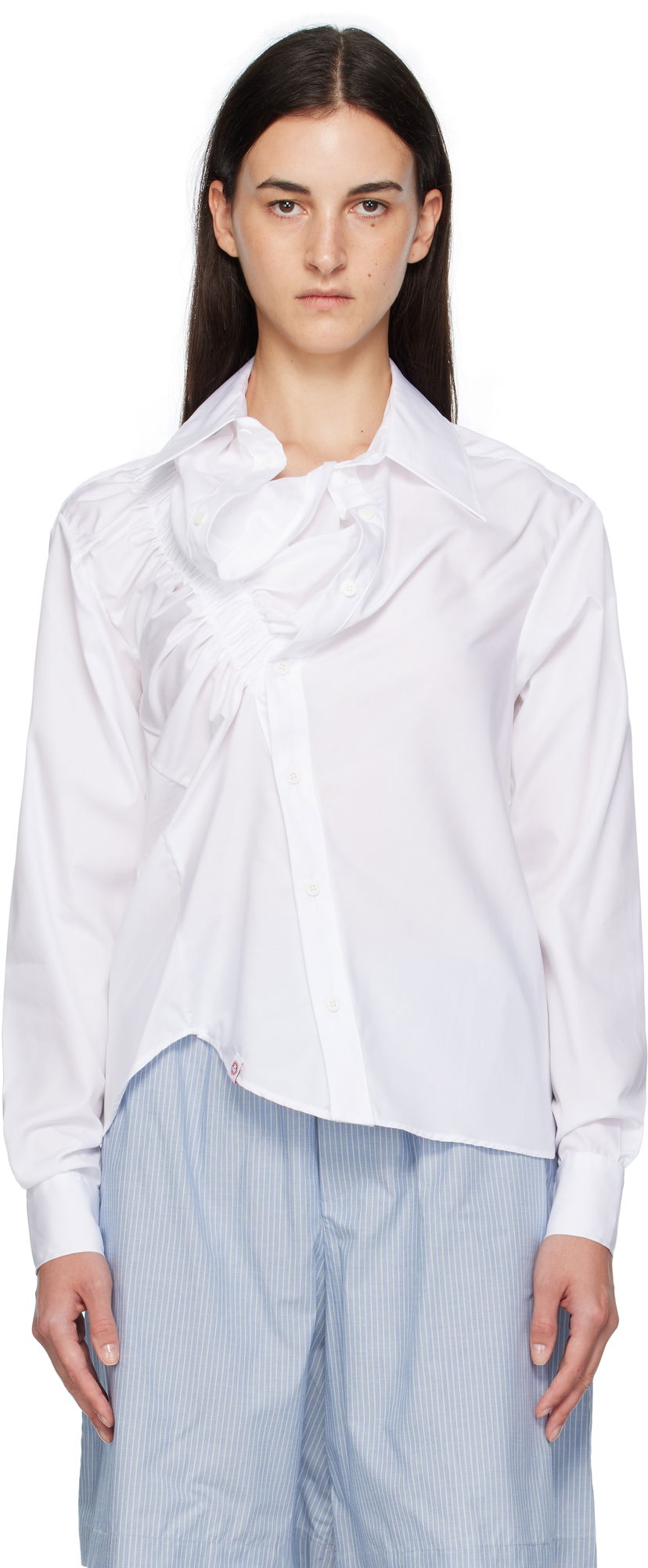 Srajce Charles Jeffrey Loverboy Charles Jeffrey LOVERBOY Ruffle Shirt Bela | 52070202