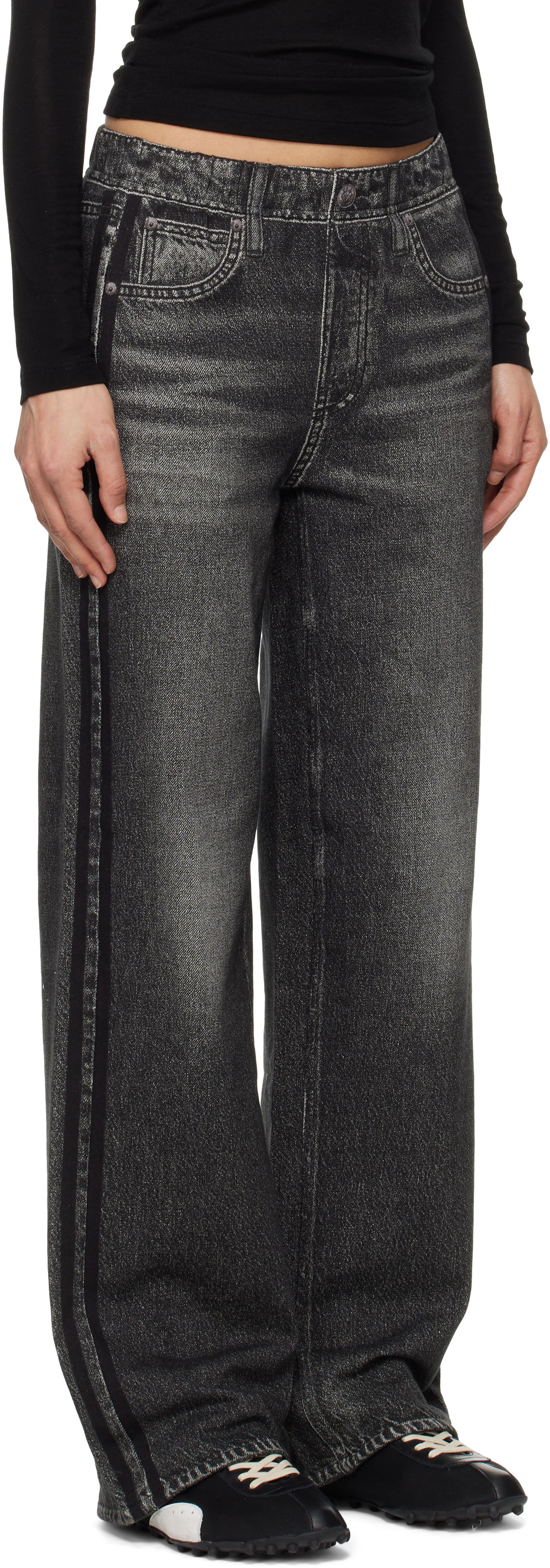 Kavbojke rag & bone Rag & Bone Miramar Terry Wide-Leg Track Pants Siva | WCW25S70018201, 1