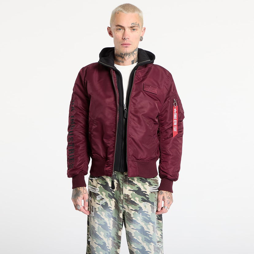 Bomber jakna Alpha Industries MA-1 D-Tec Sleeve Embroidery Bomber Jacket Bordo | 133104-608