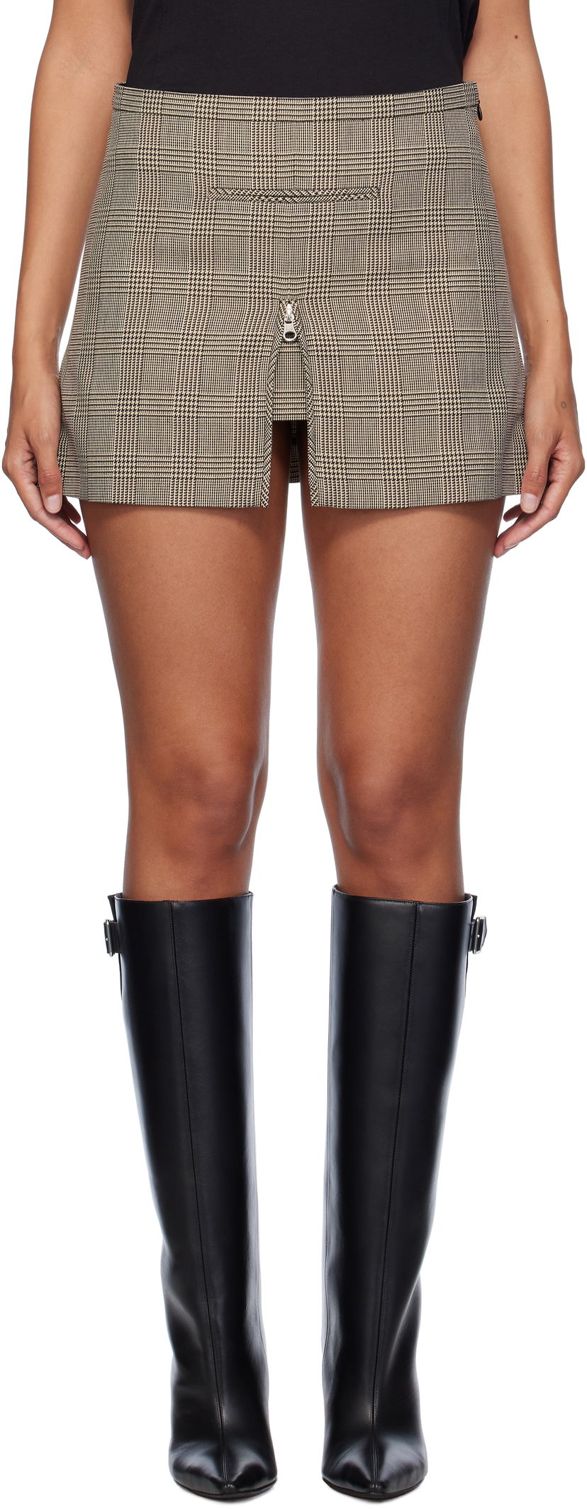 Krila Courrèges Tailored Prince Of Wales Miniskirt Rjava | 324CJU180PL0166