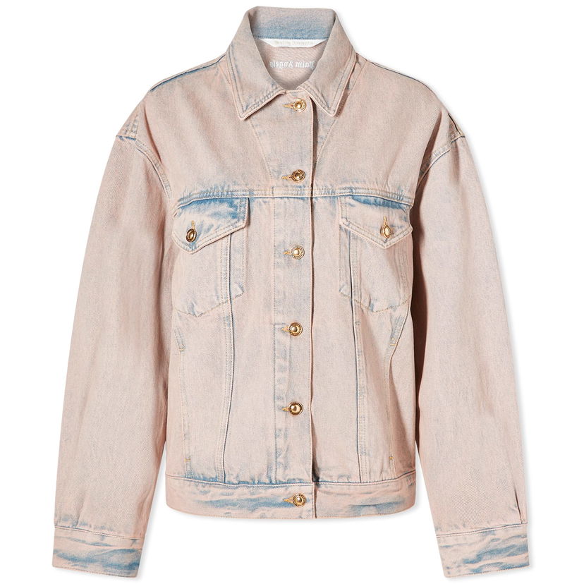 Jakna Palm Angels Overdye Loose Denim Jacket Roza | PWYE032S24DEN0013030