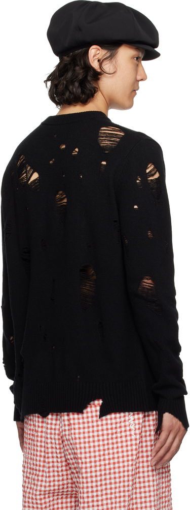 Pleteni pulover Charles Jeffrey Loverboy Charles Jeffrey LOVERBOY Distressed Logo Knit Sweater Črna | 54090401, 2